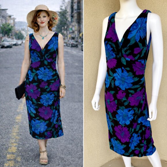 Lauren Ralph Lauren Dresses & Skirts - Quiet Luxury Electric Floral 90s Bodycon Dress